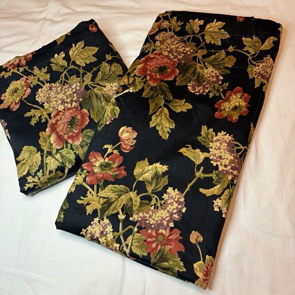 Waverly Other - Custom Waverly Harbor Square Floral Lined Drape 2 Cotton Curtain Panels 41”x 83”
